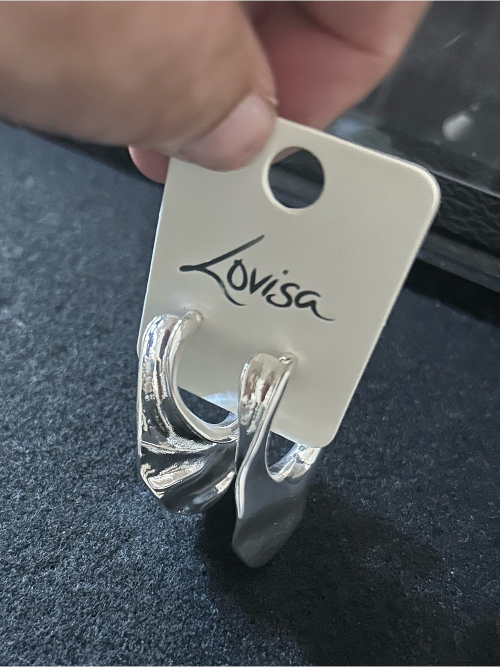 Lovisa Silver Tone Sculpted Hoop Earrings NWOT